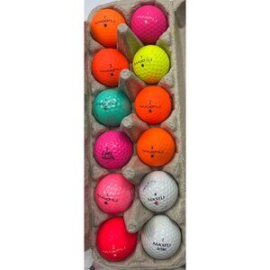 12-Pack Maxfli Golf Balls Assorted Neon Colors Lady Maxfli & D-Tec 107f